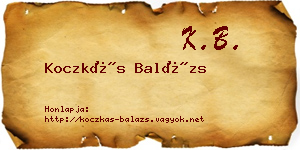 Koczkás Balázs névjegykártya
