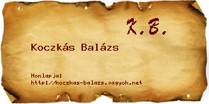 Koczkás Balázs névjegykártya