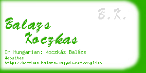 balazs koczkas business card